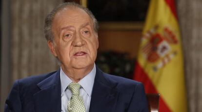 El Rey Juan Carlos durante el tradicional mensaje de Navidad.