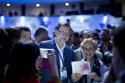 Mariano Rajoy, durante el segundo día de la convención nacional del Partido Popular, el 7 de abril de 2018.