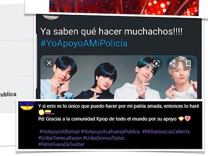 Milhares de ‘k-popers’ colombianas sabotaram as tendências contra a greve no Twitter.