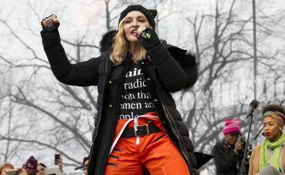 Madonna, durante su discurso en la marcha de las mujeres en Washington el pasado 21 de enero.