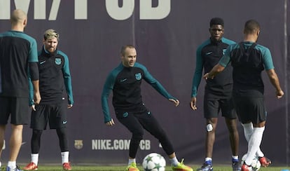 Entrenamiento del Barça antes de enfrentarse al Borussia