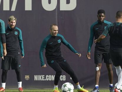 Entrenamiento del Barça antes de enfrentarse al Borussia