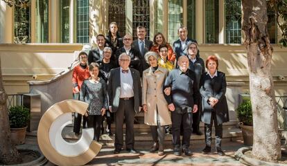 Els guardonats amb els Premis Nacionals de Cultura del Conca de 2019, durant la seva presentació.