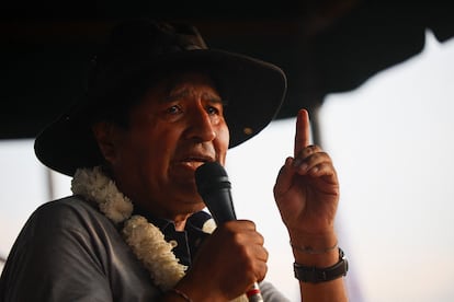 Evo Morales durante una manifestación en Entre Ríos, Cochabamba, Bolivia, el 14 de agosto de 2025.
