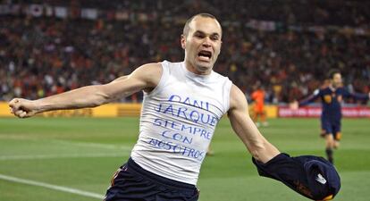 Iniesta marca el gol de la victoria en la final del Mundial 2010.