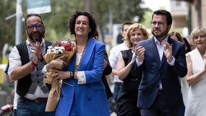 La secretaria general de Esquerra, Marta Rovira, llega a la sede de Esquerra para asistir presencialmente al Consell Nacional d’Esquerra una vez archivado el caso Tsunami.