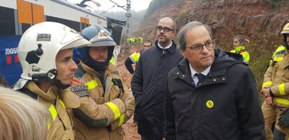 El president de la Generalitat, Quim Torra, i el conseller d'Interior de la Generalitat, Miquel Buch, s'han desplaçat a la zona de l'accident.