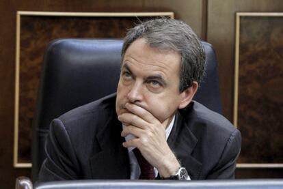 José Luis Rodríguez Zapatero, en una reciente sesión del Parlamento.