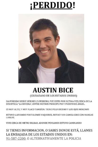 Austin Taylor Bice, an American student who disappeared on February 25, has been found dead.