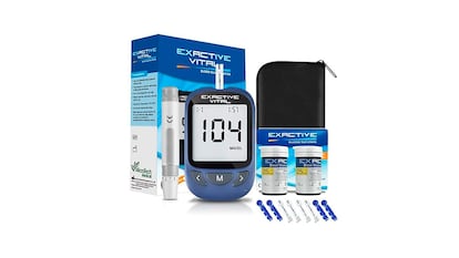 Medidores de glucosa sobre fondo blanco.