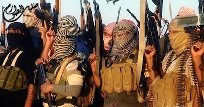 Vídeo propagandístico del pasado junio de los yihadistas del Estado Islámico grabado cerca de Tikrit (Irak).