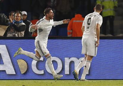 Ramos festeja un gol en la final del Mundial de Clubes ante el San Lorenzo, en diciembre de 2014.