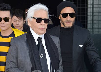 Karl Lagerfeld, en una de sus ltimas apariciones.