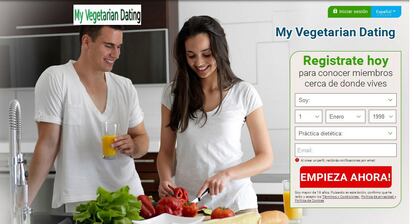 Una web especializada en buscar pareja entre vegetarianos.