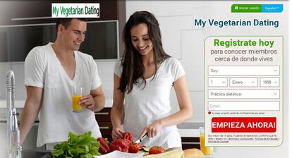 Una web especializada en buscar pareja entre vegetarianos. 