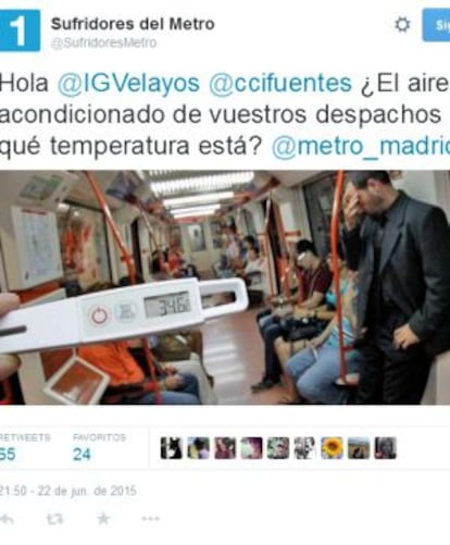 Un tuit de @sufridoresmetro.