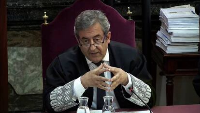 Public prosecutor Javier Zaragoza speaks in court on Tuesday.