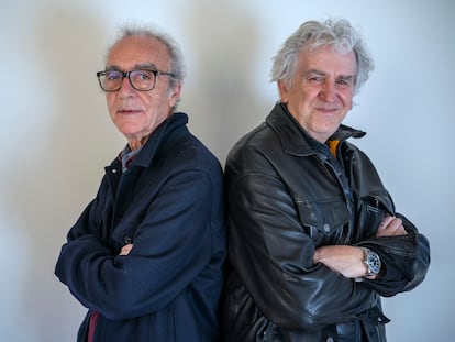 Juan José Millás (izquierda) y Juan Luis Arsuaga, este lunes en Madrid.