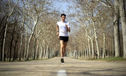 Álvaro Martín, entrenándose en la Casa de Campo de Madrid.