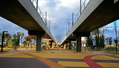 Obras del metro en Zona Franca, en una imagen de archivo.