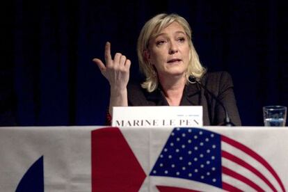 La candidata del partido de extrema derecha Frente Nacional, Marine Le Pen, en un acto de campaña esta semana.