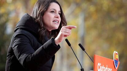 La candidata de Ciudadanos a la Generalitat, In&eacute;s Arrimadas, este s&aacute;bado.