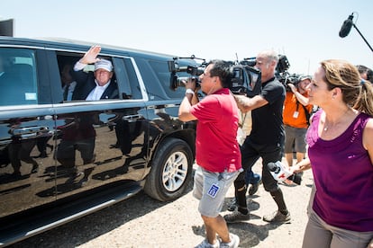 El presidente electo de Estados Unidos, Donald Trump, en Laredo, Texas, durante su campaña electoral en verano.