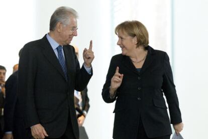 Angela Merkel y Mario Monti, en Berln.