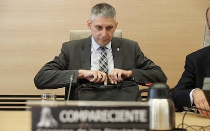 El inspector jefe Fuentes Gago, en su comparecencia en la comisión de investigación del Congreso en julio de 2017.