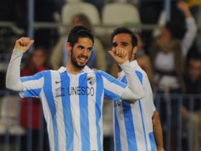 Isco celebra un gol esta temporada.