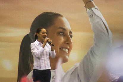 Claudia Sheinbaum durante el mitin, este 20 de noviembre.