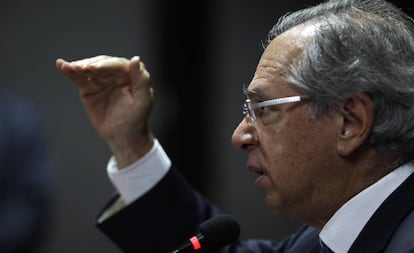 Ministro da Economia, Paulo Guedes, em evento no Rio de Janeiro. 