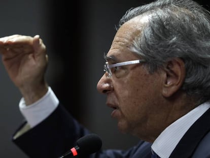 Ministro da Economia, Paulo Guedes, em evento no Rio de Janeiro. 