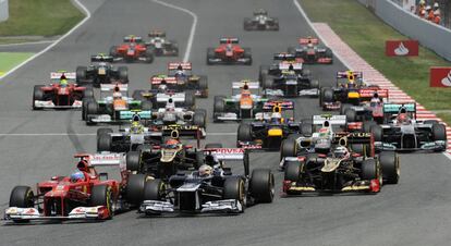 Momento de la salida del Gran Premio de España.