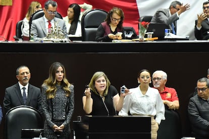 Lilia Aguilar Gil en la Cámara de Diputados, en Ciudad de México, el 3 de diciembre de 2024.