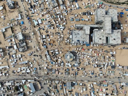 Vista aérea de una zona de refugiados palestinos en Gaza.
