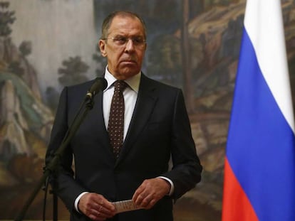 O ministro de Assuntos Exteriores da Rússia, Serguéi Lavrov, nesta terça-feira em Moscou.