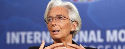 La directora gerente del FMI, Christine Lagarde, en una conferencia en Washington.