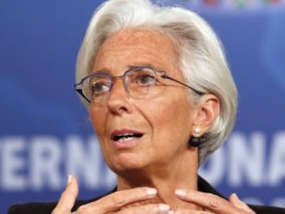 La directora gerente del FMI, Christine Lagarde, en una conferencia en Washington.