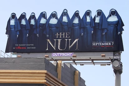 A poster for 'The Nun' on display in Los Ageles. 