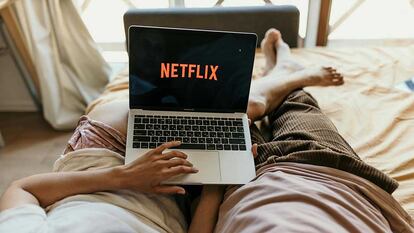 Logo de Netflix en un ordenador portátil
