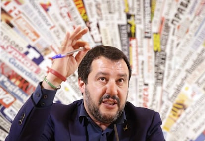 Matteo Salvini, l&iacute;der de la Liga, ayer en Roma.