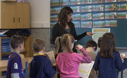 Escuela cooperativa Nou Patufet en el barrio de Gracia, Barcelona.