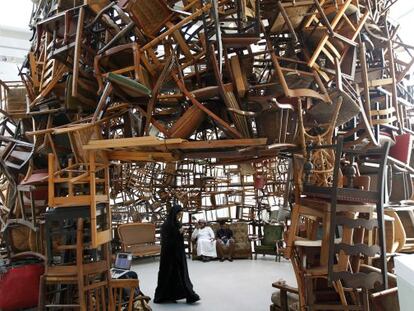 Una de las espectaculares obras presentes en la Art Fair Abu Dhabi.