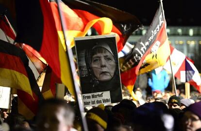 Manifestación de Pegida en Dresde el pasado 12 de enero.
