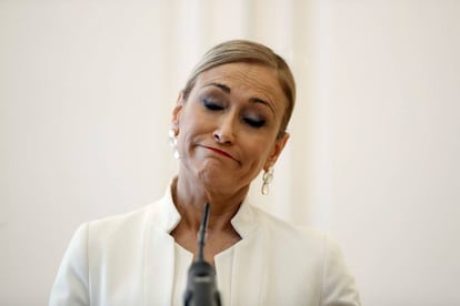 Cristina Cifuentes announces her resignation on Wednesday.