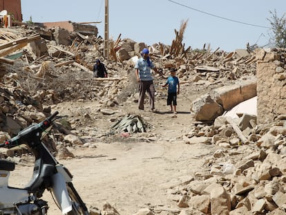 Estado en el que ha quedado la aldea de Tafagajt, en Marruecos, cerca del epicentro del terremoto.