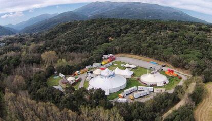 Espacio que ocupan las carpas del Circ Cric en el Montseny.