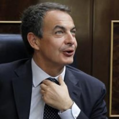 José Luis Rodríguez Zapatero en el Congreso junto con Alfredo Pérez Rubalcaba