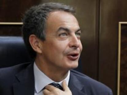 José Luis Rodríguez Zapatero en el Congreso junto con Alfredo Pérez Rubalcaba